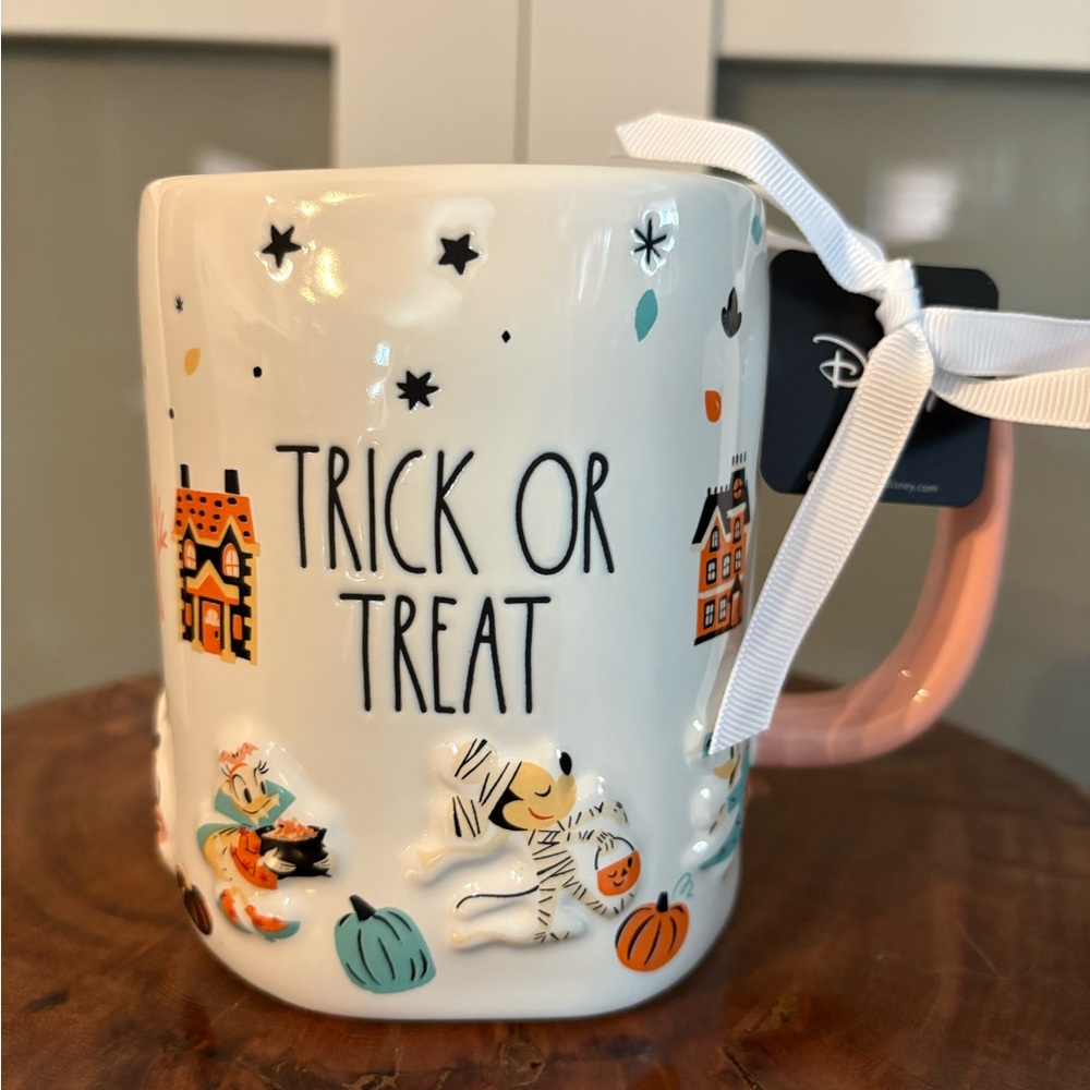 Disney Halloween Mug White and Orange Ceramic